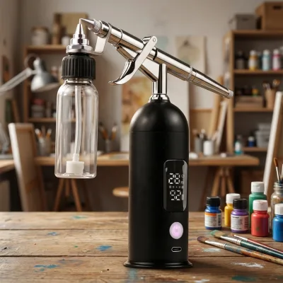 Professional Grade Self-Cleaning Paint Airbrush for DIY Crafts Hobby Art Kit Cordless Portable Design 3-Speed Adjustable Type-C