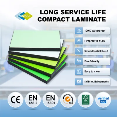 Water and Chemical Resistant Compact Laminate Board for Chemical Storage Cabinet Surfaces Compact Laminate