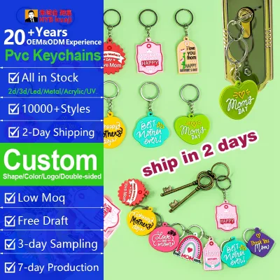 Wholesale Mother's Gift Accessory for Promotional Gift Custom Mom Themed PVC Keychain Low MOQ 2-Day Shipping