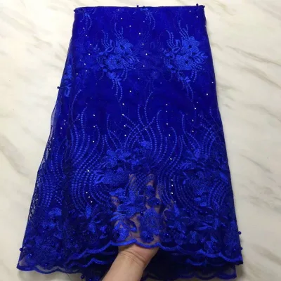 AF31194 Latest African Beaded Stones Design African Embroidery Design African Net Lace Fabric for Wedding Dress
