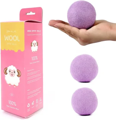 100% New Zealand Wool Dryer Balls 3+ XL 3 Inch Reusable Natural No Lint Fabric Softener Reduces Wrinkles Saves Drying Time