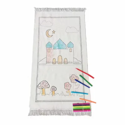 Children Painting Prayer Mat DIY Muslim Prayer  Mat  Kids Prayer Rug