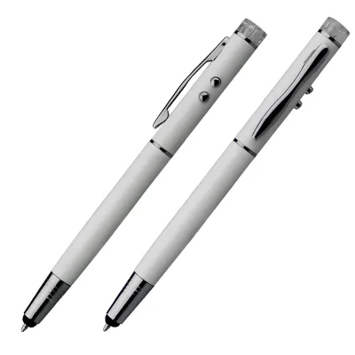 Function 3 in 1 Ball Point Pen Laser Light Custom logo Metal Stylus LED PENwith Touch Screen
