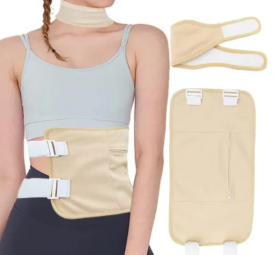 Custom Private Label Castor Oil Pack Compress Body Wrap Kit Waist Trimmer with Pad Around Stomach and Neck for Liver Detox