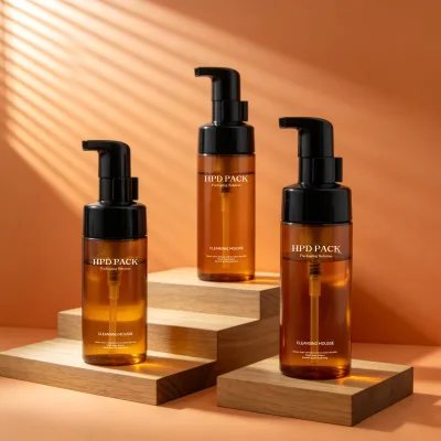PET Foam Pump Bottle Facial Cleanser Shampoo Container Refillable Skincare Packaging Transparent Amber Frosted Custom Logo OEM