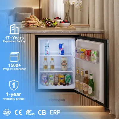 Honeyson Electric Plastic 40L Portable Compact Mini Fridge with Air Cooling Energy Efficient Auto-Defrost for Office & Hotel Use