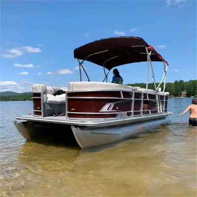 Wide Deck Fishing Cruiser for Lake Recreation Coastal Touring Family Gatherings and Watersports 25FT Pontoon Boat
