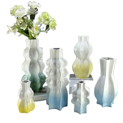 Ceramic cylindrical bud vase for decoration vase