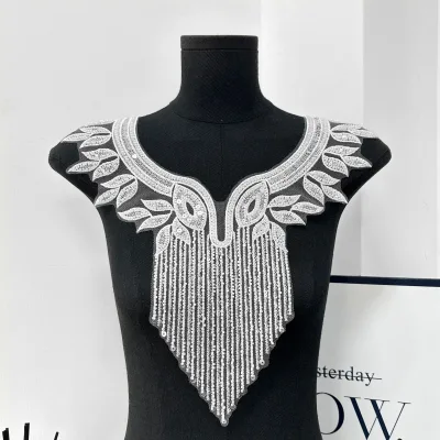 New Gold PVC Water Resistant Ethnic DIY Shiny Embroidered Beads Chest Collar Decoration Accessories Spot Wholesale