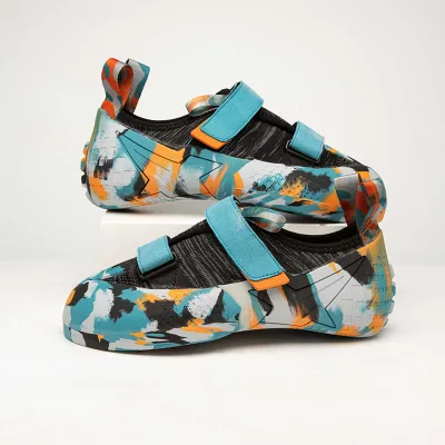 Colorful Stylish Rock Climbing Shoes Anti-Slip Adjustable Hook-and-Loop Straps Sticky Rubber Indoor/Outdoor Bouldering Footwear