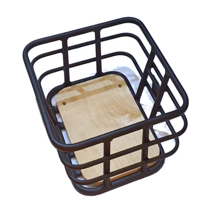 Factory Custom Heavy-Duty Steel Bike Front Basket Removable Metal Cargo Net Large Aluminum Rear Basket for Bicycles E-Bikes