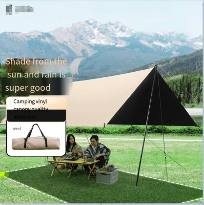 Outdoor Camping square Waterproof Shade Silver Rubber Canopy Tent