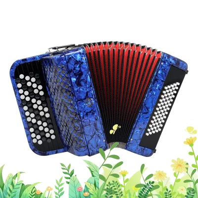 Meibeite 62-Key Diatonic Portable Accordion for Professional & Beginner Exam Performance Instrument