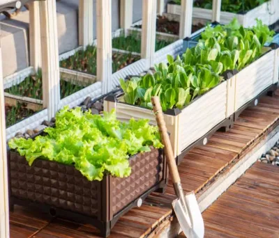 Outdoor Elevated Flower Boxes with Legs and Drainage Holes, Designed for Balcony and Terrace Gardening