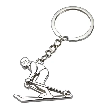 Snowboard Ski Metal Keychain for Ski Lover Cute Snow Ski Themed Souvenir Key Chains Charms