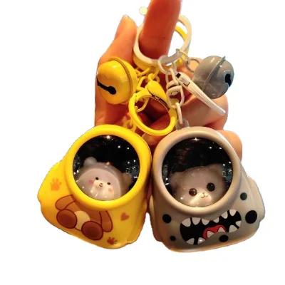 Cute Bear Bag Small Night Light Keychain Web Celebrity Atmosphere Anime Keychain Toy Hang on Baggage for Kids and Adults