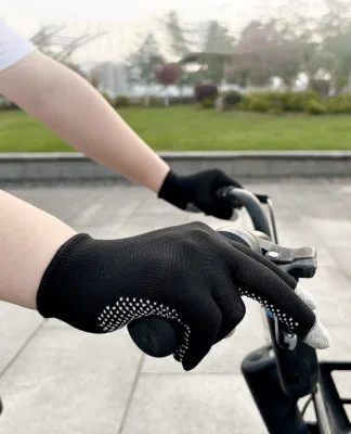 13G Polyester Labor Protection Industrial Working Safety Gloves With Colorful Dots Purple Dot Bead Garden Drive Picker Guantes