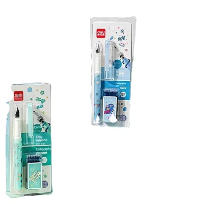Deli A930 Can Be Replaceable Ink Sac Primary School Student Practice Pen Pen Pouch Universal Student Word Practice Pen High Quality