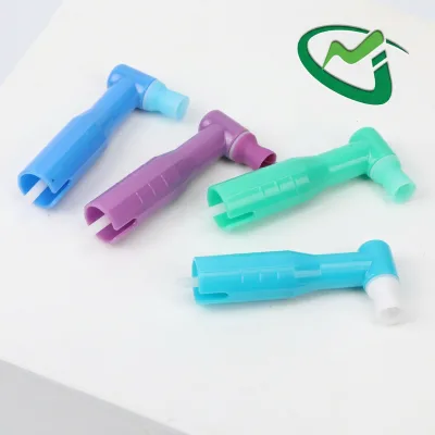 Pink Purple Blue Colorful JM Disposable Manual Prophy Angle Instrument CE ISO Certified Class II Dental Use 3-Year Warranty