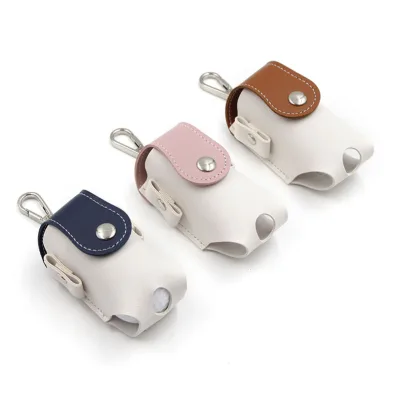 Durable PU Leather Embossed Logo Golf Ball Case Golf Ball Tee Holder