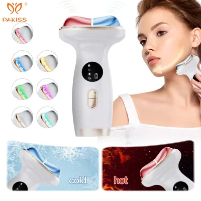 PAKISS 7-in-1 Hot & Cold Neck Beauty Device, Multi-wavelength Face Massager (Red/Cyan/Yellow/Green/Blue/Purple/White)