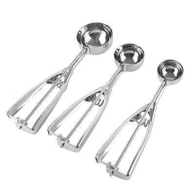 For New Thickened Stainless Steel Ice Cream Measuring Spoon with Fruit Ball and Popsicle Scoop