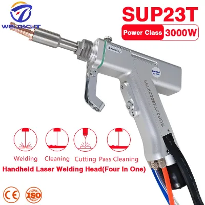 SUP23T Double Wobble Laser Welding Head 4 in 1 Handheld Fiber Laser Cleaner Gun System 3000W