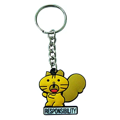 Wholesale High Quality Cat Key Rings and 2D Lucky Bag Keyring Silicone Key Ring