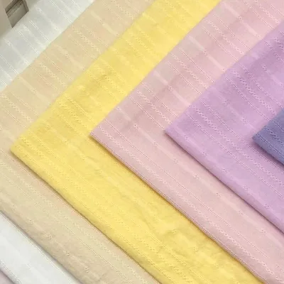Customization Color Lightweight Plain Dyed Kids Garment Fabric Comfortable Cotton Jacquard Towel Fabric Jacquard