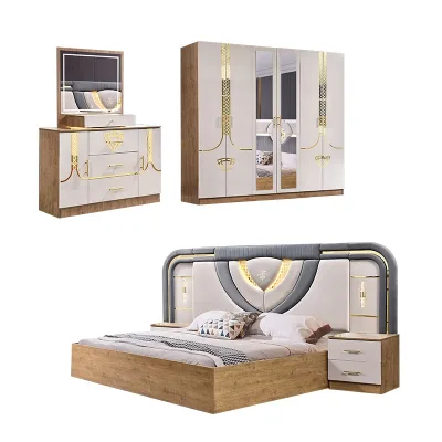 Ensemble Lit Armoire Et Coiffeuse Turkish Furniture Bedroom Sets Luxury king Size Bed Room Wooden Modern Bedroom Furniture Set