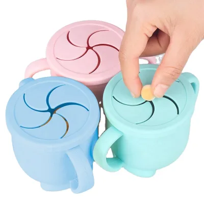 Hot Sale Reusable Baby Food Grade Training Cup Silicone Snack Cup