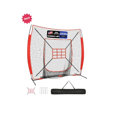 High Quality Big Red Baseball Softball 7x7 Practice Playing Net with Target