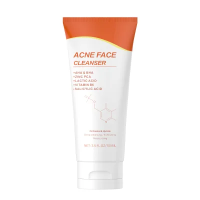 AHA Clearing Acne Cleanser Controlling Oil Production Amino Acid Facial Cleanser Deeply Cleansing  Facial Cleansing Foam