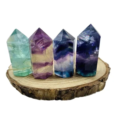 Wholesale 3.5cm Small Size Natural Colorful Fluorite Tower Crystal Obelisk Blue Fluorite Point For Gifts