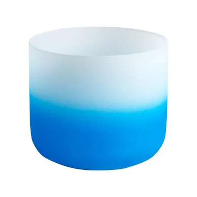 Mountain Rain Blue Gradient Ramp Crystal YOGA Singing Bowl, Frosted Singing Bowls 440/432