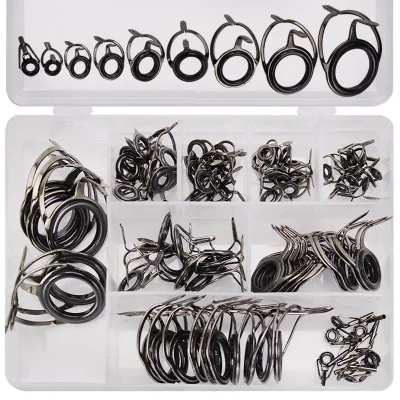 Outdoor Fishing 75 or 85PCS/Box High Carbon Steel Sea Fishing Rod Guide Eye Set Accessories Cross-border E-commerce Fishing Gear