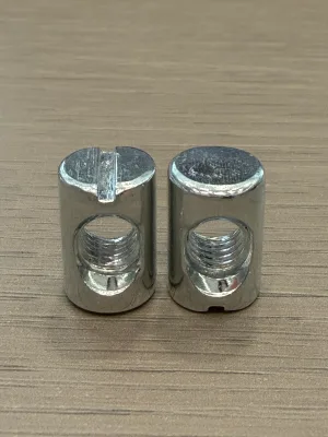 Zinc Plated Cross Hole Barrel Nut, Slotted Cylinder Insert Nut For Furniture Connecting