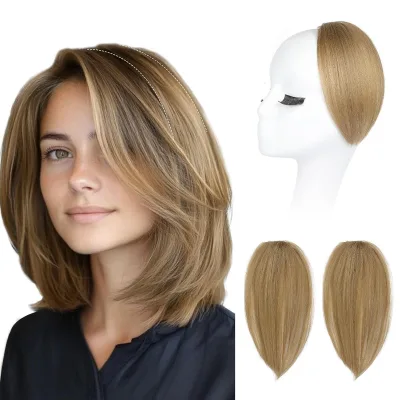 Synthetic hair pad high temperature fiber synthetic hair clips hair topper 8inch hair replacement for women