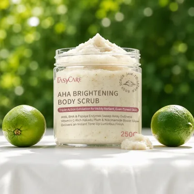 250g Wholesale AHA BHA Brightening Body Scrub Salicylic Acid Remove Dark Spots Exfoliator Foaming Body Polish for Skin Care