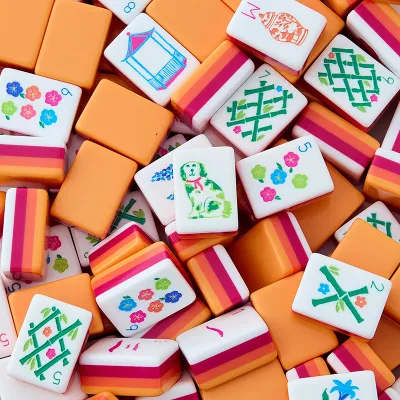 Premium sunset mahjong tiles American Mahjong Set160 Sunset Orange & Pink