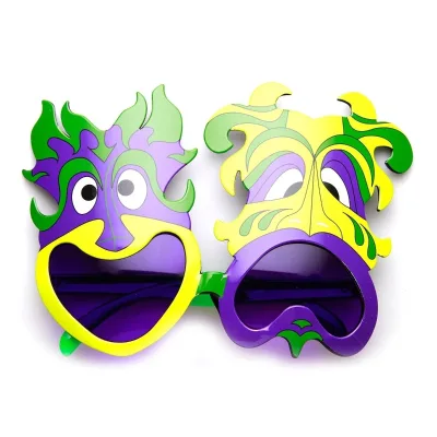 Wholesale Mardi Gras Party Happy Sad Smile Cry Novelty Sunglasses Parade Party Favors