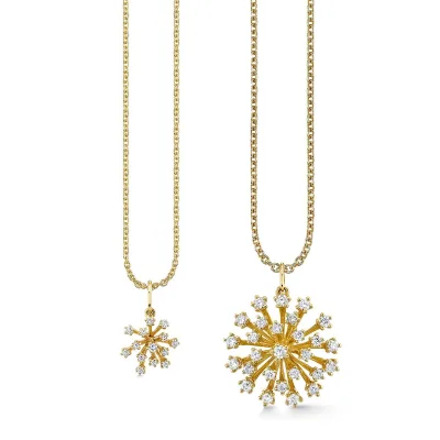 Chicnna Lucky S925 Silver Paved Burst Flower Necklace Classic 18k Gold Vermeil Sunburst Necklace Non Tarnish Gift for Her
