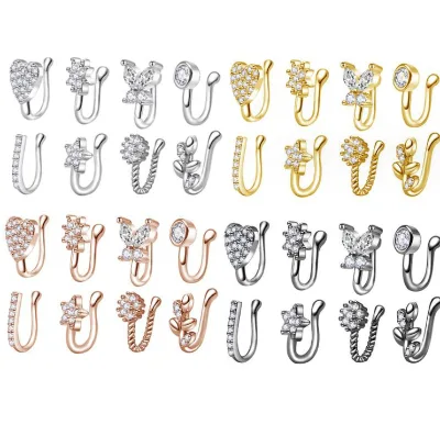 Top Sale Non Piercing Nose Rings Wholesale Metallic U Shape Nose Ring