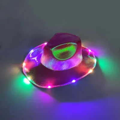Colorful LED Cowboy Hat for Outdoor Stage Festive Carnival Party Event Performance Luminous Atmosphere Luminous Hat