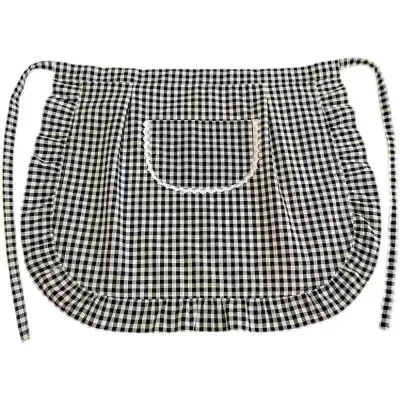 New Kitchen Cooking Anti-Fouling Soft Household Accessory  Women's Fashionable Half-Length Half-Waist Pure Cotton Apron