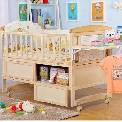 Multifunction New Zealand Pine Wooden Baby Cradle /baby Crib/baby Bed for Reborn Baby