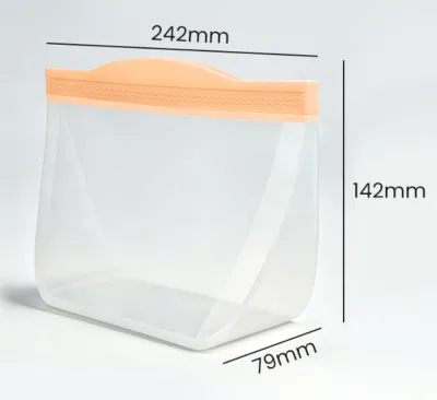 Kitchen Accessories 1000ml Silicone Storage Food Bag Foldable Silicone Zip Lock Food Storage Bag for Kids