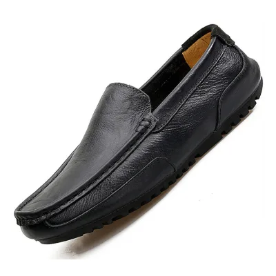 Slip Pratique Classique Sur La Superieure En Cuir De Vachette Hommes Mocassins En Cuir Veritable Mocassins En daim Chaus