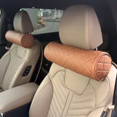 Car Headrest Comfortable Lightweight Advanced Car Headrest Cylindrical Neck Pad Black One