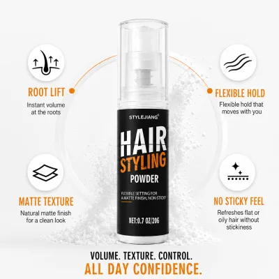 Travel Size 20g Hair Styling Powder Portable Spray Volumizing Dry Non Greasy Texturizing Powder for Daily Barber Shop